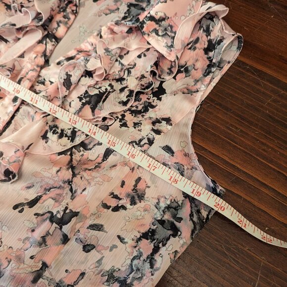 Tahari Arthur S Levine pink and black sleeveless blouse - size Medium - Picture 6 of 9